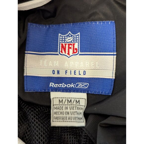 NFL Raiders Pullover Jacket Mens Medium Black Polyester Lightweight - Picture 8 of 9